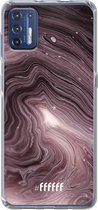 6F hoesje - geschikt voor Motorola Moto G9 Plus -  Transparant TPU Case - Purple Marble #ffffff