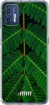 6F hoesje - geschikt voor Motorola Moto G9 Plus -  Transparant TPU Case - Symmetric Plants #ffffff