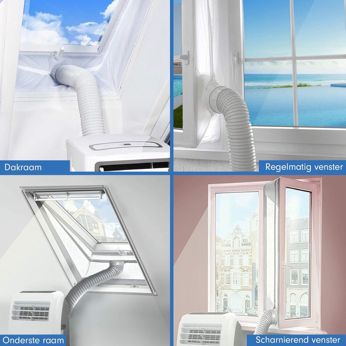 Exclusive by TW Raamafdichtingskit mobiele airco 4M - Airco Raamafdichtingskit - Raamafdichting Airco - Afvoerslang Airco - Raam en/of Venster - Transparant — afbeelding 7