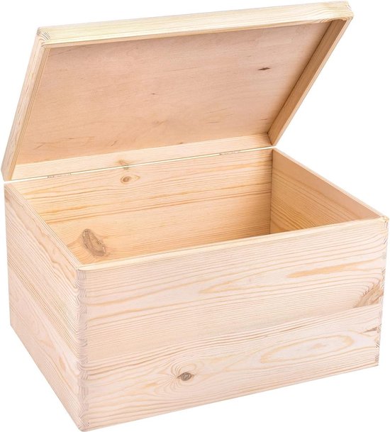 verrader Druipend reservering opbergbox tuin - ZINAPS Creative Deco XXL grote houten doos met deksel,  natuurlijk... | bol.com