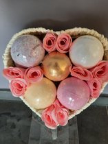 geschenkset bruisballen 5 stuks met zeeproosjes-bruisballen voor het bad - verjaardag -elke gelegenheid - kerst geschenk - geschenk vrouw -kind moeder dag-