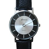 Horloge Geneva-zwart-eenvoudig-37 mm- Charme Bijoux