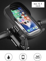 Telefoonhouder voor Fiets Stuur-Motor -Scooter- Waterdicht - 360° Rotatie-Touch Screen – Universeel- 17*9cm- Zwart - Sale!