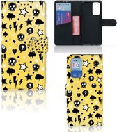 Wallet Book Case met Pasjeshouder OnePlus 9 Pro Hoesje Punk Yellow