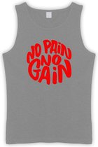 Grijze Tanktop met " No Pain No gain “ print Rood size S