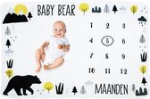 Frummel Mijlpaaldeken ‘Baby Bear’ – Kraamcadeau Jongen – Kraamcadeau - Milestone deken – Mijlpaal baby - Babyshower Cadeau – Baby Cadeau - 100 x 150 cm - NEDERLANDS - Kerstcadeau