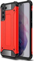 Samsung Galaxy S21 FE Hoesje Shock Proof Hybride Back Cover Rood