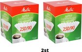 Bravilor Animo Melitta filters koffie - 2x doos a 250st - korffilters koffiefilters 250/90 filterpapier