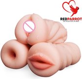 Pocketpussy | Kunstvagina | Pocketbutt | Pocketmouth | Kunstkont | Kunstmond | 3 in 1 | Siliconen