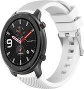 Siliconen Smartwatch bandje - Geschikt voor  Xiaomi Amazfit GTR silicone band - wit - 42mm - Horlogeband / Polsband / Armband