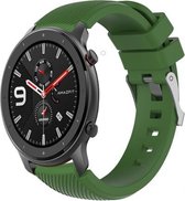 Siliconen Smartwatch bandje - Geschikt voor  Xiaomi Amazfit GTR silicone band - legergroen - 47mm - Horlogeband / Polsband / Armband