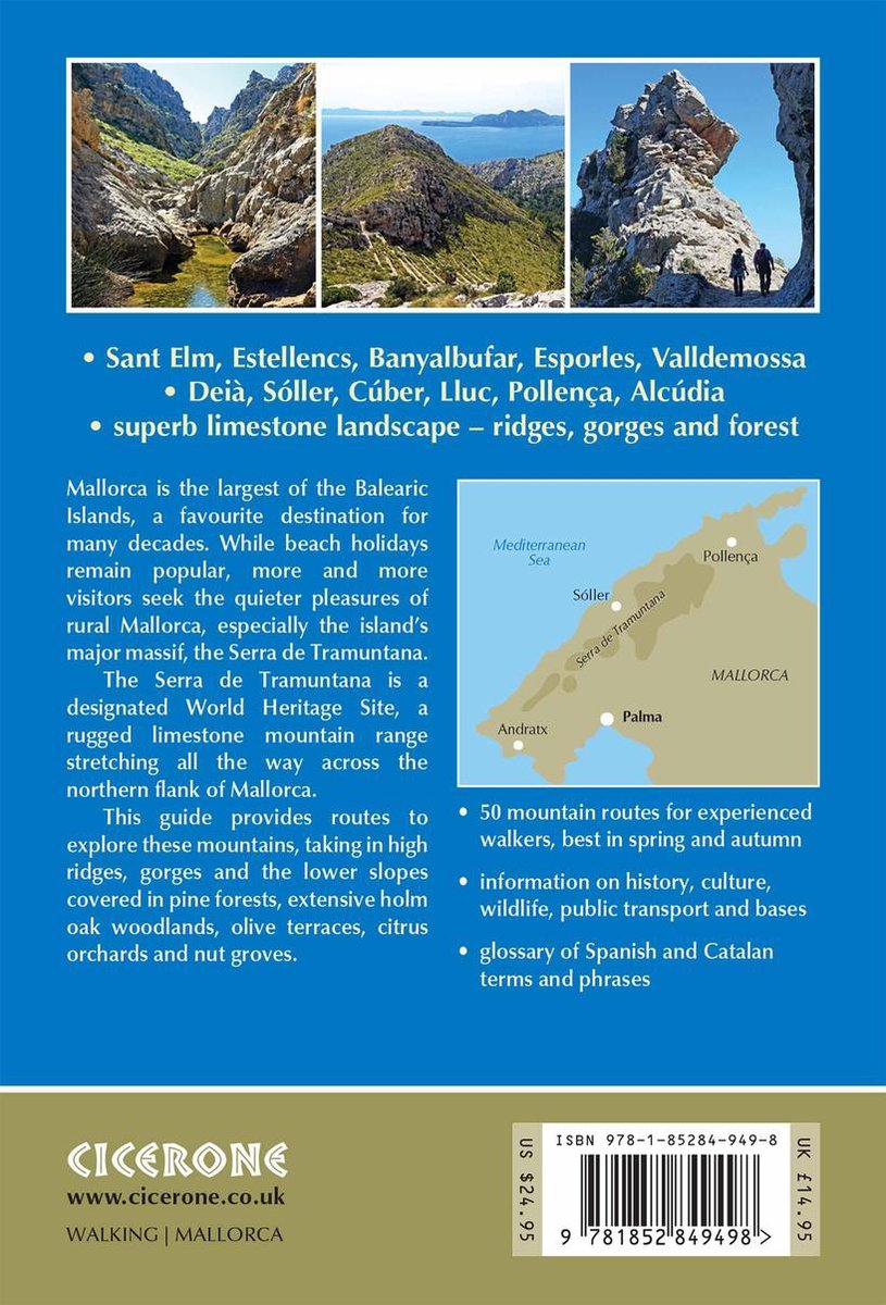 Mountain Walking in Mallorca - back cover