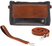 Crossbody tasje en clutch in één van autoband en ecoleer - Dulce - oranje