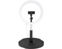 Avanca Selfie Ringlamp met statief - Smartphone - Foto lamp - 29 cm - Zwart