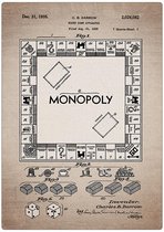 Wandbord: Patent - Monopoly uit 1935 - 30 x 42 cm