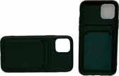 Apple iPhone 12 / 12 Pro Groen Luxe Back Cover portemonnee Pasjeshouder TPU hoesje