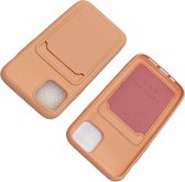 Apple iPhone 12 / 12 Pro Roze Goud Luxe Back Cover portemonnee Pasjeshouder TPU hoesje