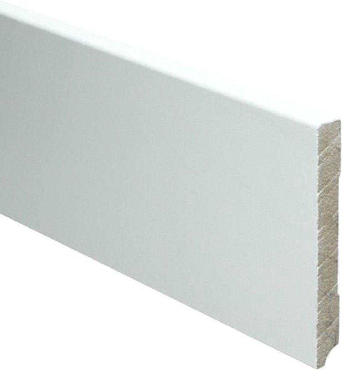 Hoge plinten - MDF - Moderne plint 150x18 mm - Wit - Voorgelakt - RAL 9016 - Per 5 stuks 2,4m
