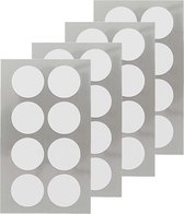 128x Witte ronde sticker etiketten 25 mm - Kantoor/home office stickers - Paper crafting - Scrapbook hobby/knutselmateriaal