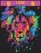 lion coloring book for adults: Lion Coloring Book For Adults