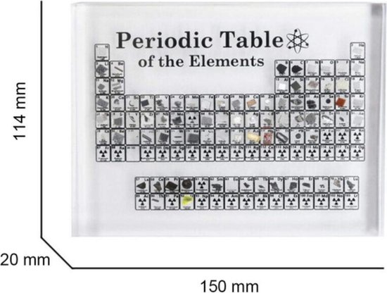 Periodiek systeem der elementen - Scheikunde / Chemie - Acrylic - versie met afbeelding - 11,4x15cm - Merkloos