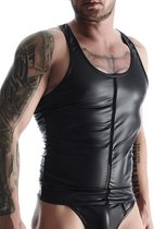 Regnes Fetish Planet – Wetlook Heren mouwloos t-shirt – Zwart - Maat XXL