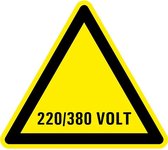 Waarschuwingsbord elektrische spanning 220/380 volt - kunststof 200 mm
