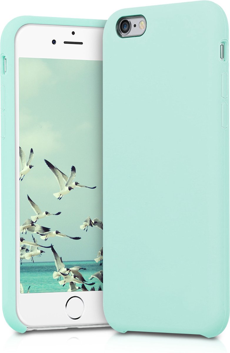 kwmobile telefoonhoesje geschikt voor Apple iPhone 6 / 6S - Hoesje met siliconen coating - Smartphone case in mat mintgroen