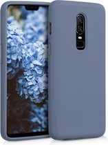kwmobile telefoonhoesje voor OnePlus 6 - Hoesje met siliconen coating - Smartphone case in lavendelgrijs