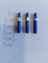 Shaften plastic - blauw - 10 sets (30 stuks)- Extra short