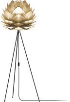 Umage Silvia Medium vloerlamp brushed brass - met tripod zwart - Ø 50 cm