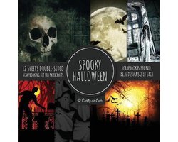 Spooky Halloween Scrapbook Paper Pad 8x8 Scrapbooking Kit for Papercrafts, Cardmaking, Printmaking, DIY Crafts, Holiday Themed, Designs, Borders, Backgrounds, Patterns