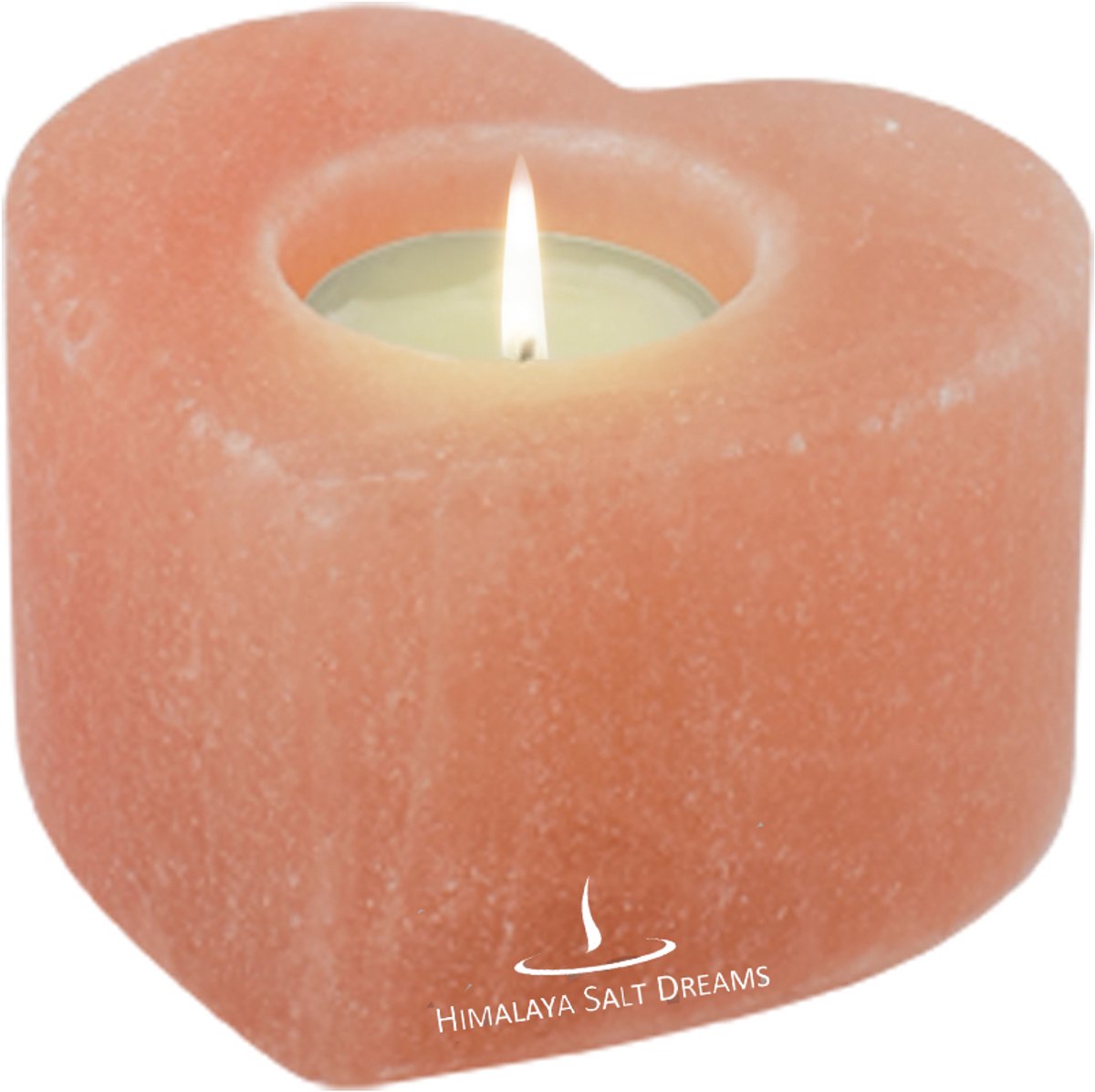 Waxinehouder Himalaya Zout, Hart, Himalaya Salt Dreams, 41434, Oranje, 6 cm hoog