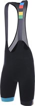 Santini Fietsbroek kort met bretels - koersbroek Heren Zwart Blauw - UCI Eddy Merckx 1974 Bib Short - M
