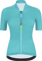 Santini Fietsshirt Korte mouwen Blauw Heren - Official Uci Rainbow S/S Jersey For Women Acqua Blue - M