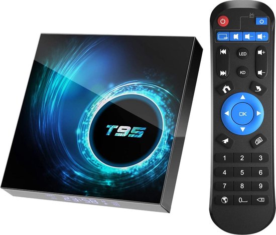 T95 6K UHD Smart TV Box met afstandsbediening, Android 10.0, H616  Quad-Core... | bol.com