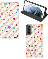 Leuk Hoesje Geschikt voor Samsung Galaxy S21 FE Smart Cover Dots