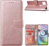 Xssive Telefoon Hoesje voor Moto G (5G) - Book Case - Rose Goud