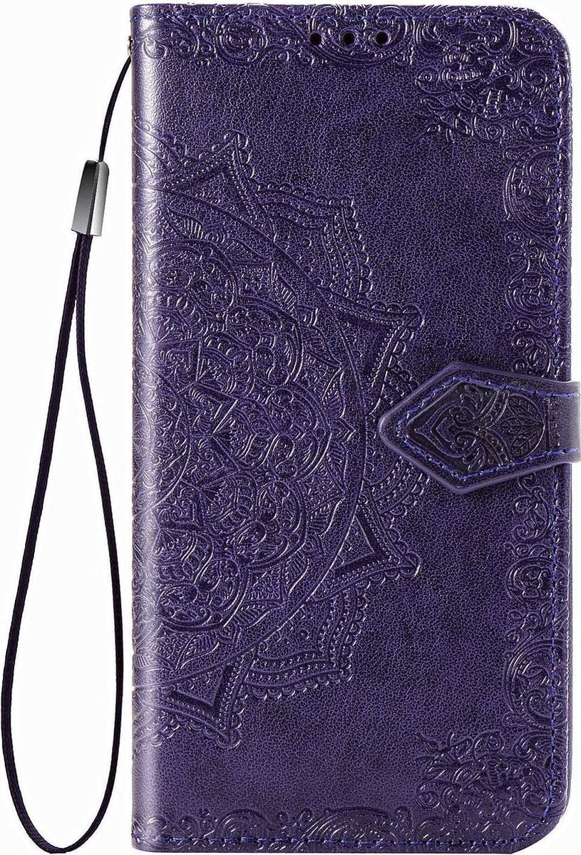 Geschikt voor Samsung Galaxy S20 Bookcase - Paars - Bloemen - Portemonnee Hoesje
