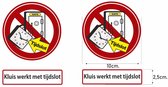 Kluis met tijdslot sticker set.
