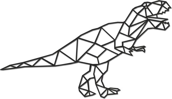 Hout-Kado - Dinosaurus #1 - Large - Zwart - Geometrische dieren en vormen -  Hout -... | bol.com