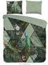 Luxe Zachte Dekbedovertrek Eenpersoons - 140x200/220cm - Inclusief 1 Kussensloop - 100% Versterkt Katoen - Danique Groen