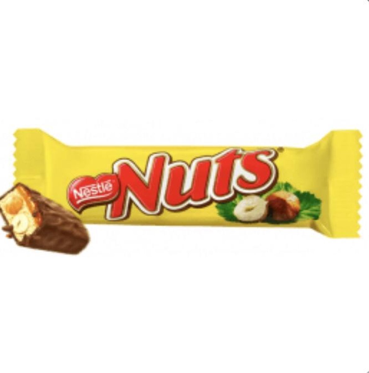 Nuts single 24x42gram-chocoladereep met hazelnoten