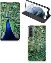 GSM Hoesje Geschikt voor Samsung Galaxy S21 FE Wallet Book Case Pauw