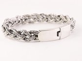 Zware gevlochten zilveren armband met kliksluiting - pols 18 cm