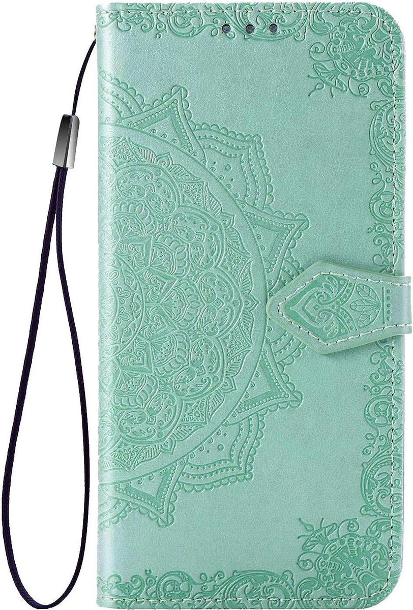 Geschikt voor Samsung Galaxy S20 FE Bookcase - Groen - Bloemen - Portemonnee Hoesje