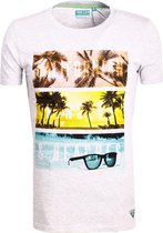 E-bound T-shirt California Sunset Beach Print Grijs - XL
