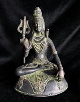 Mooie Shiva van brons 19cm 1,3KG Boeddha G#