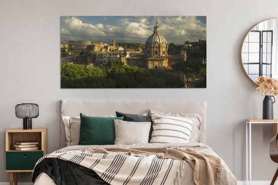 Coucher de soleil sur les vestiges de l'Empire romain 160x80 cm - Tirage photo sur toile (Décoration murale salon / chambre)