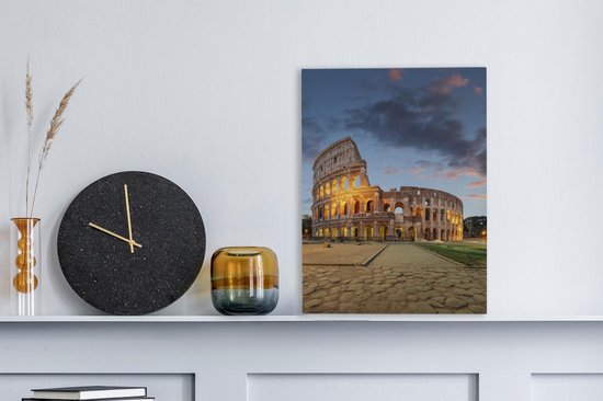 Lumineux Colisée à Rome 30x40 cm - petit - impression photo sur toile peinture (Décoration murale salon / chambre à coucher) / villes européennes Peintures Toile